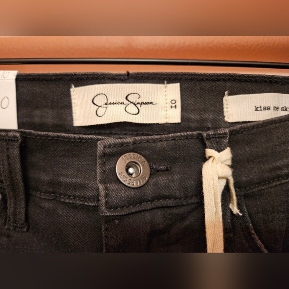 Jessica Simpson girls kiss me skinny dark jeans black size 10 * - Picture 2 of 4